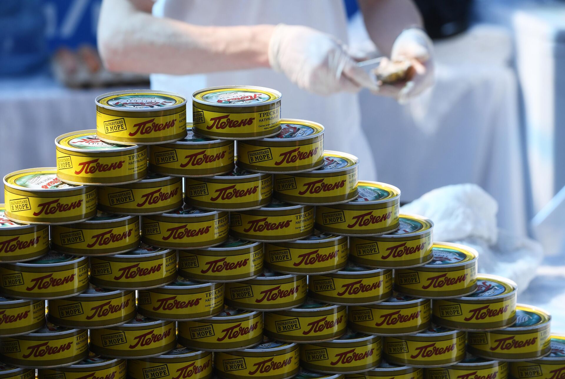 Hermetisk fisk på disken under Fish Week-festivalen i Moskva Hermetisk fisk på disken under Fish Week-festivalen i Moskva - RIA Novosti, 1920, 17.02.2021